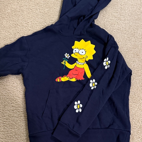 MAD Engine Other - MAD Engine Navy Hoodie with Lisa Simpson and Daisies